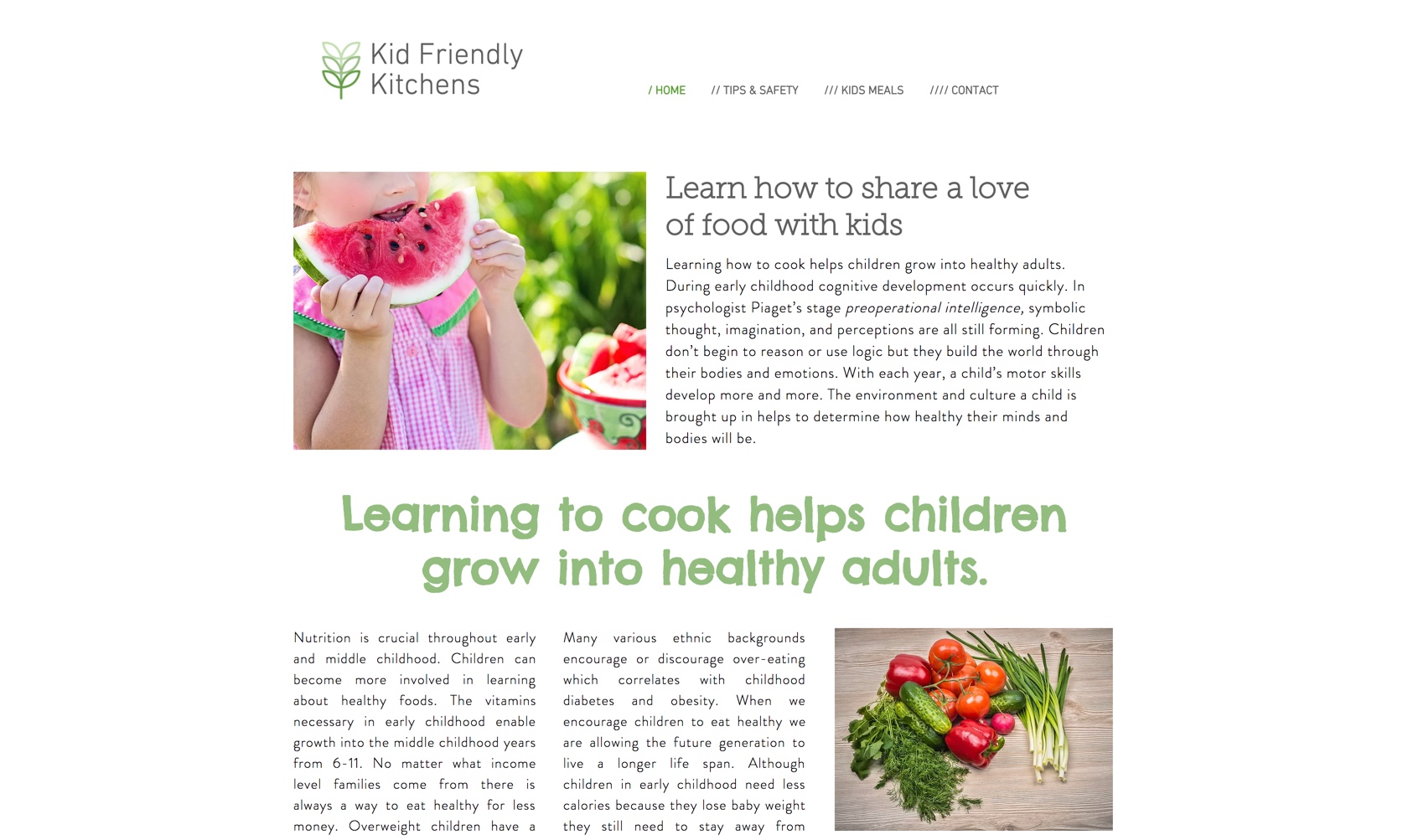 Kid Friendly Kitchens — Screenshot